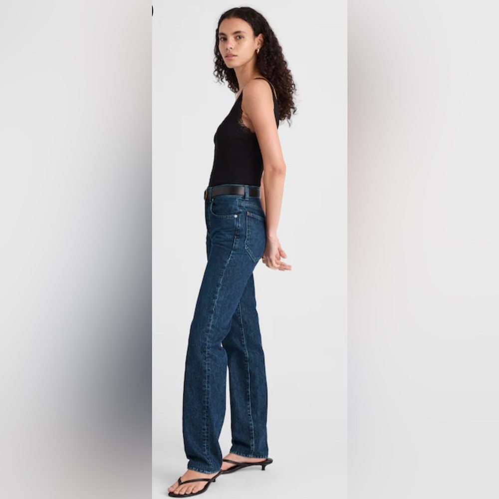 NEW Madewell The Longline Straight Leg Deep Wash McKinney Wash Jeans Size 25 - Picture 4 of 15